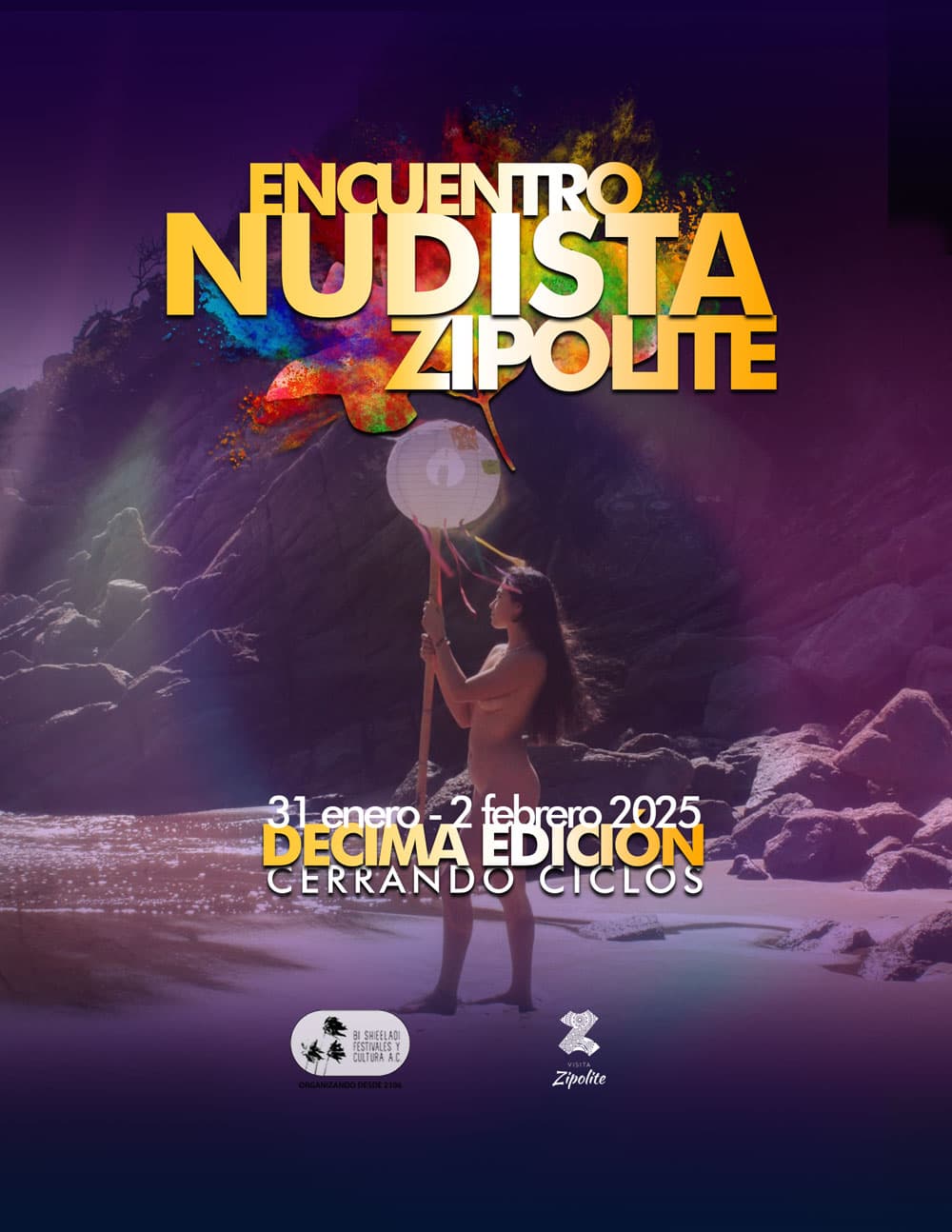 Poster Encuentro Nudista Zipolite 2025