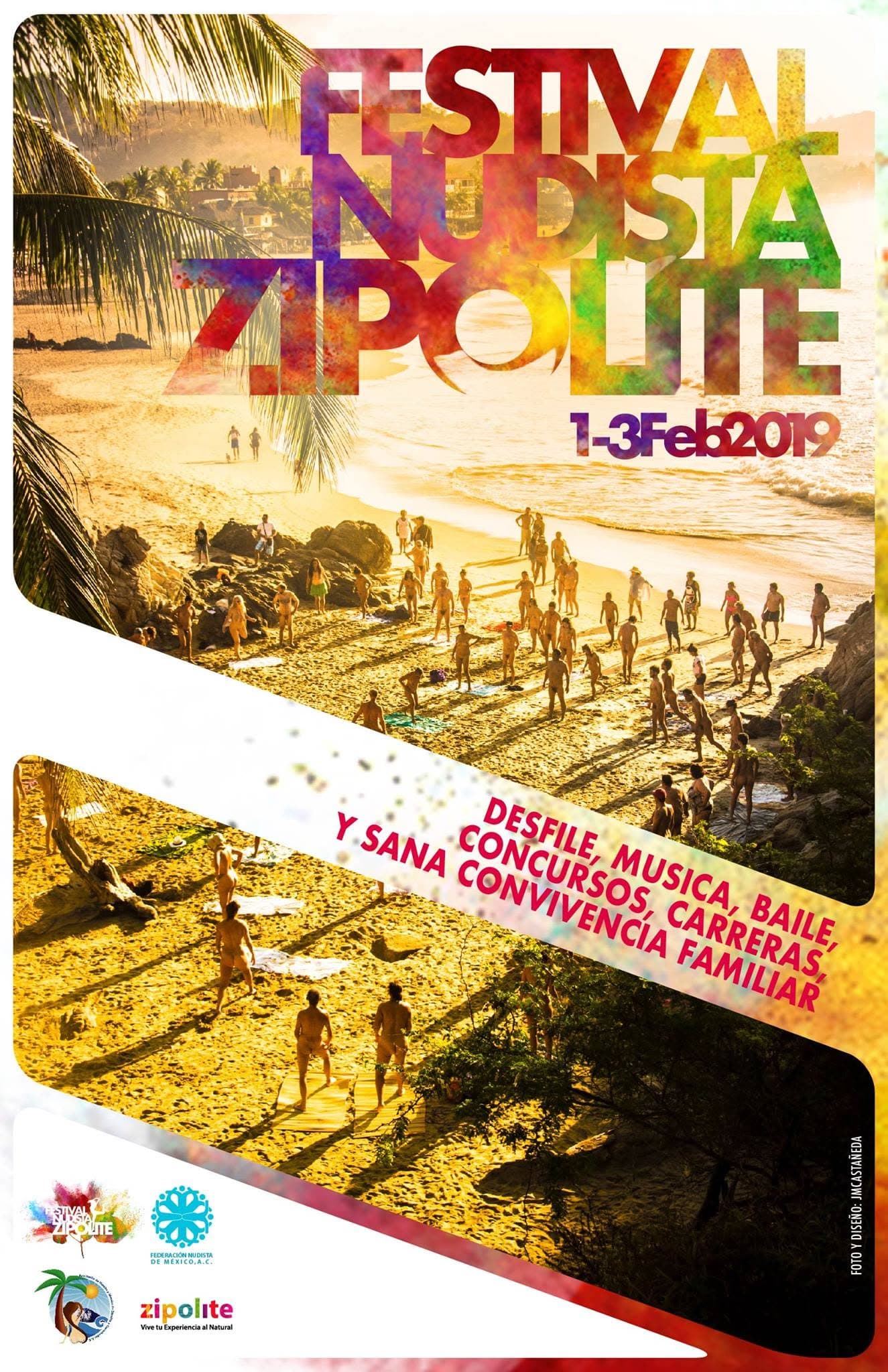 Poster Encuentro Nudista Zipolite 2019