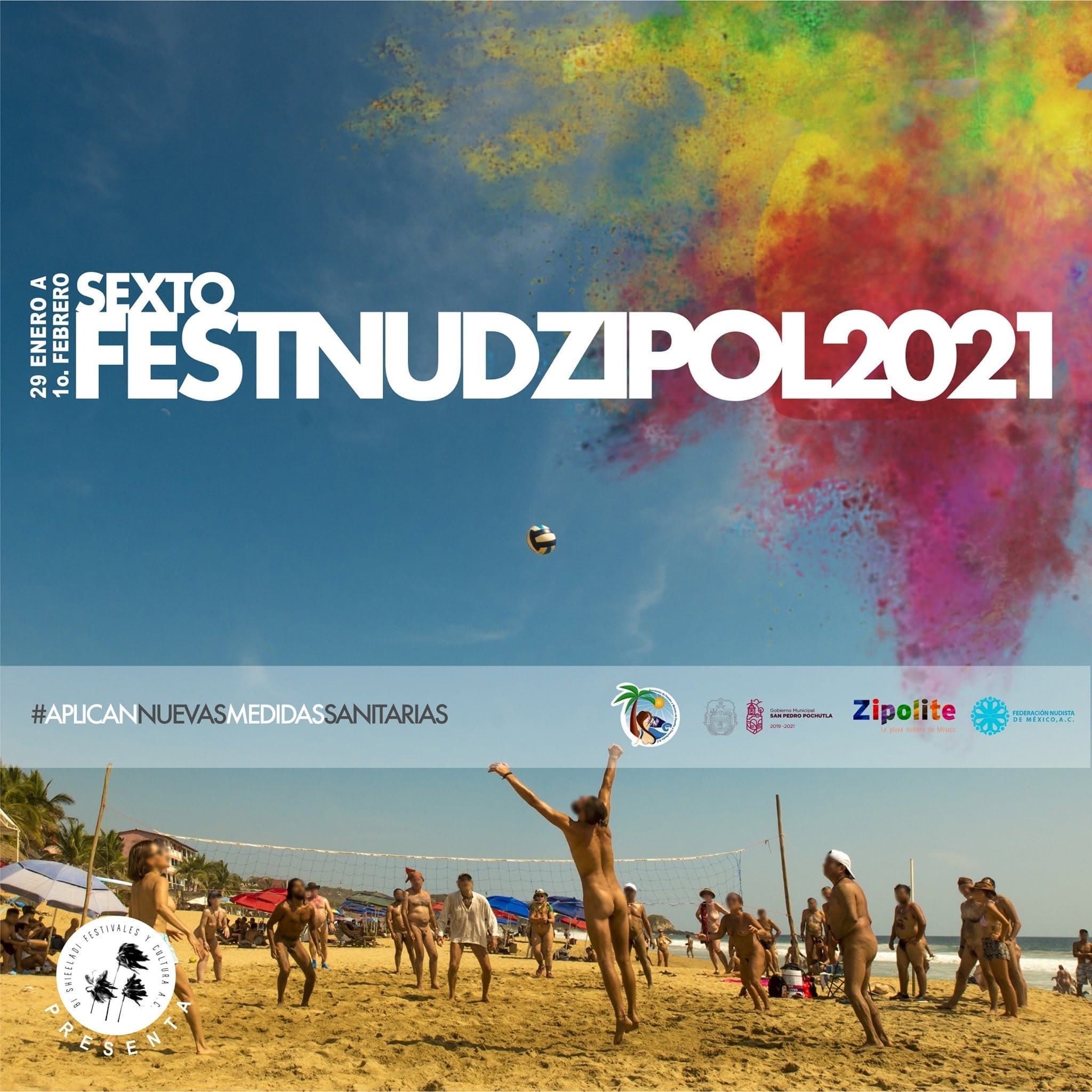 Poster Encuentro Nudista Zipolite 2021