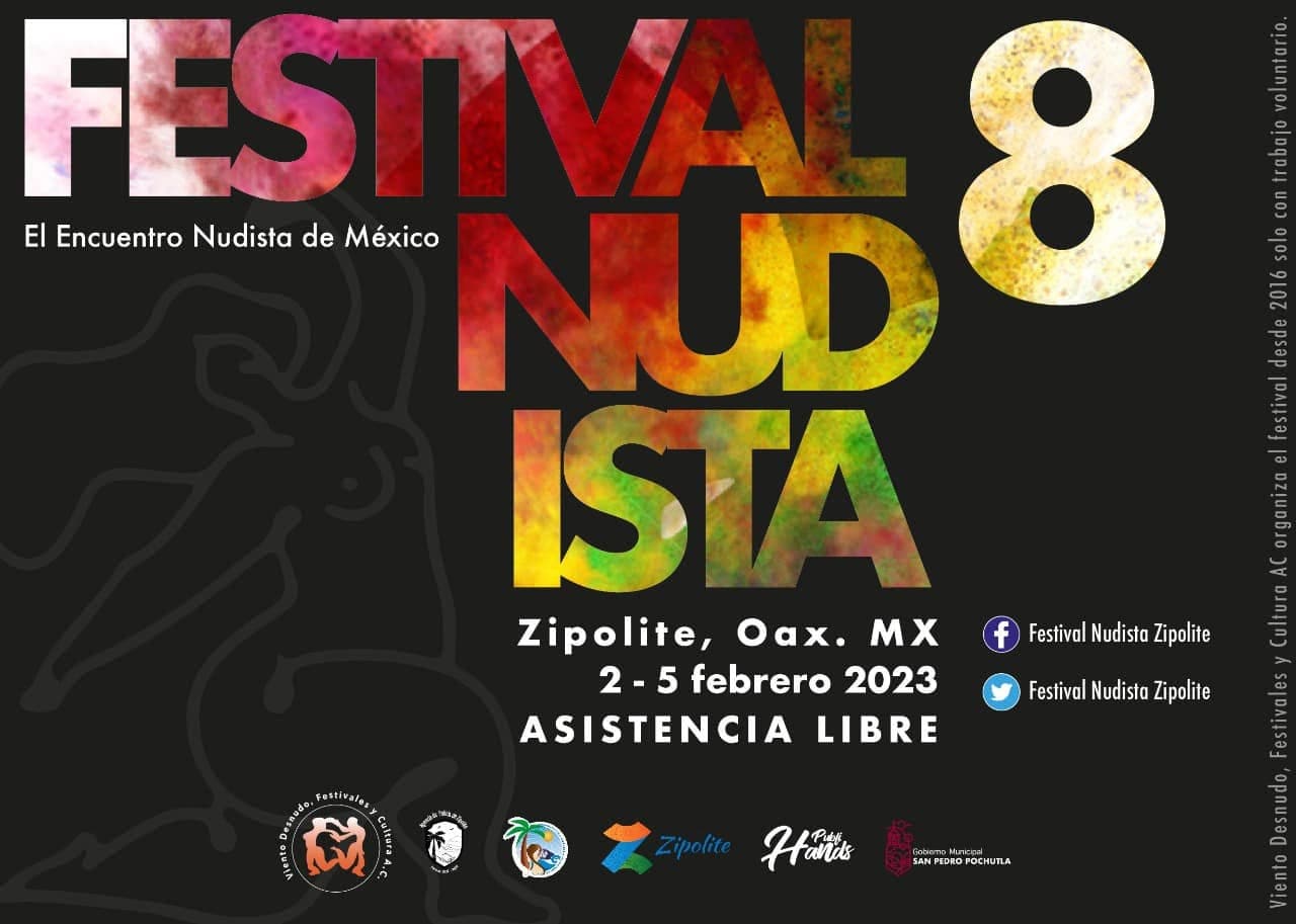 Poster Encuentro Nudista Zipolite 2023